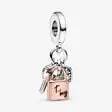 Pandora Charm Colgante Triple Llave, Candado y Corazón en Dos Tonos