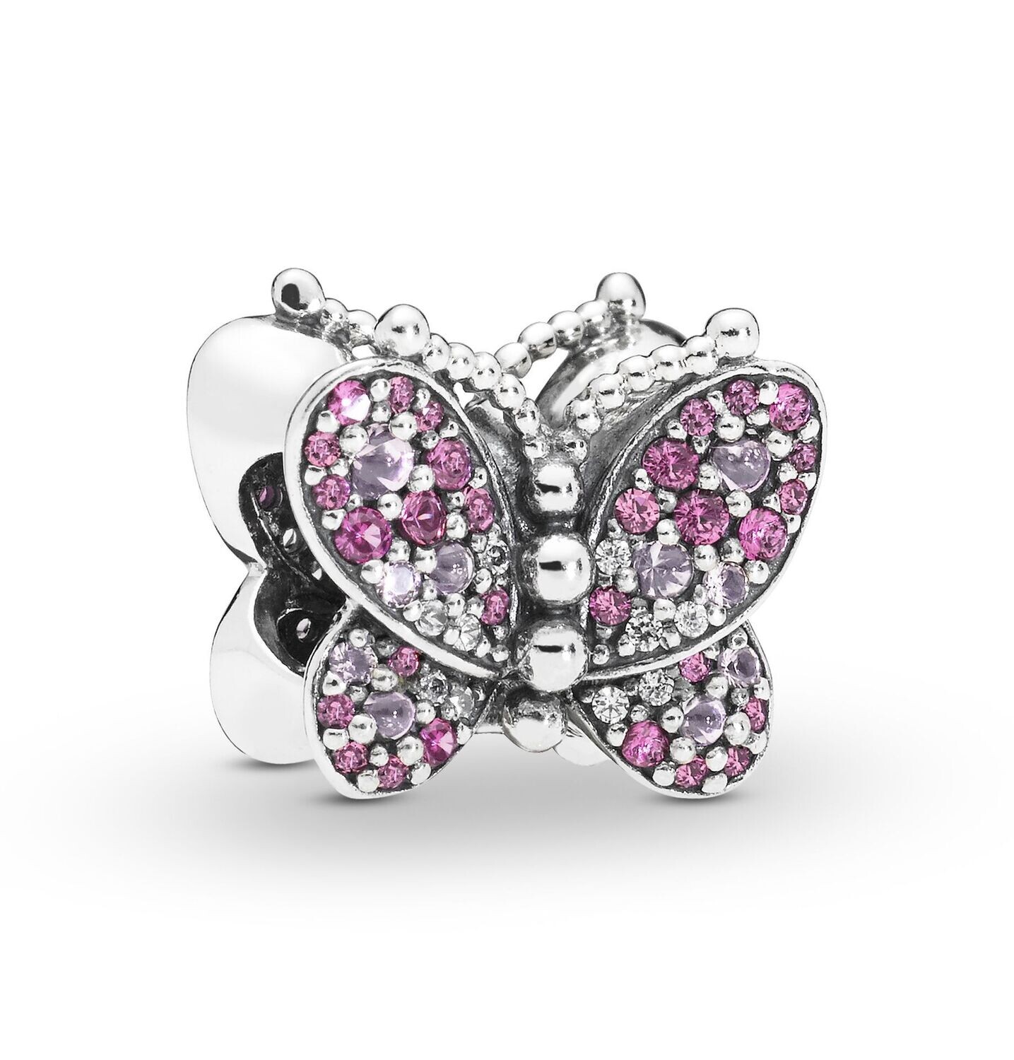 Charm Pandora  en plata de ley Mariposa Rosa Deslumbrante
