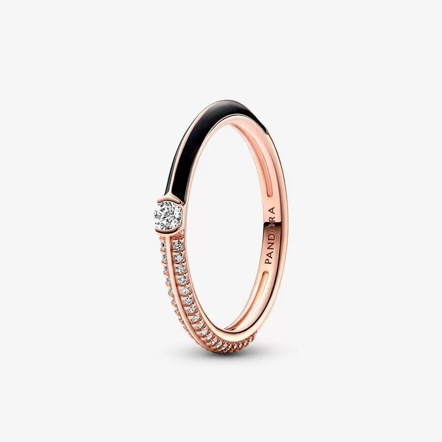 Anillo Pandora Dual Negro y Pavé de Pandora ME