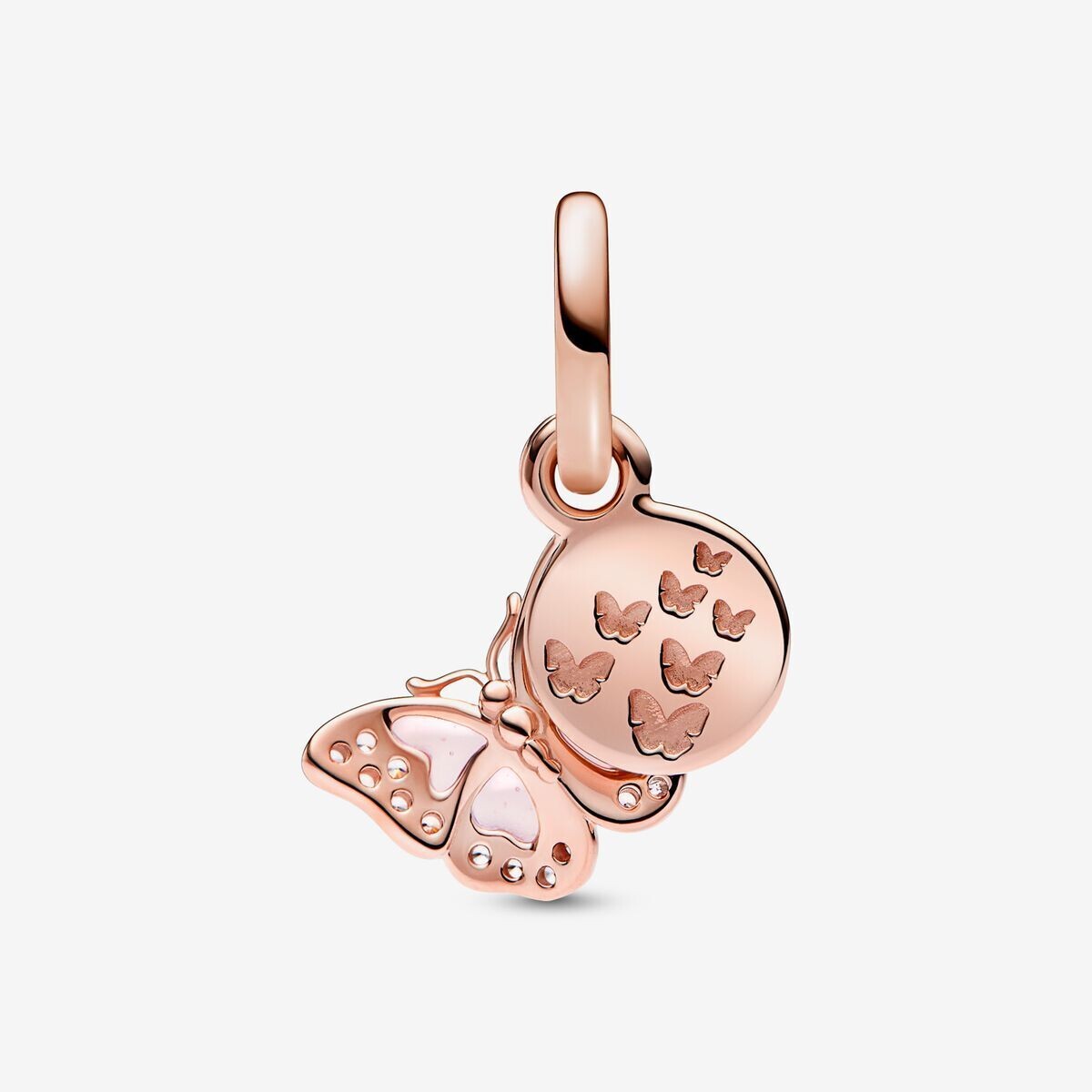 Charm Pandora  Colgante Doble Mariposa Rosa