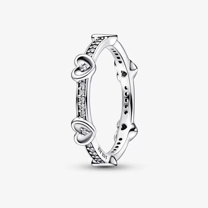 Anillo Pandora Corazones Radiantes Brillantes