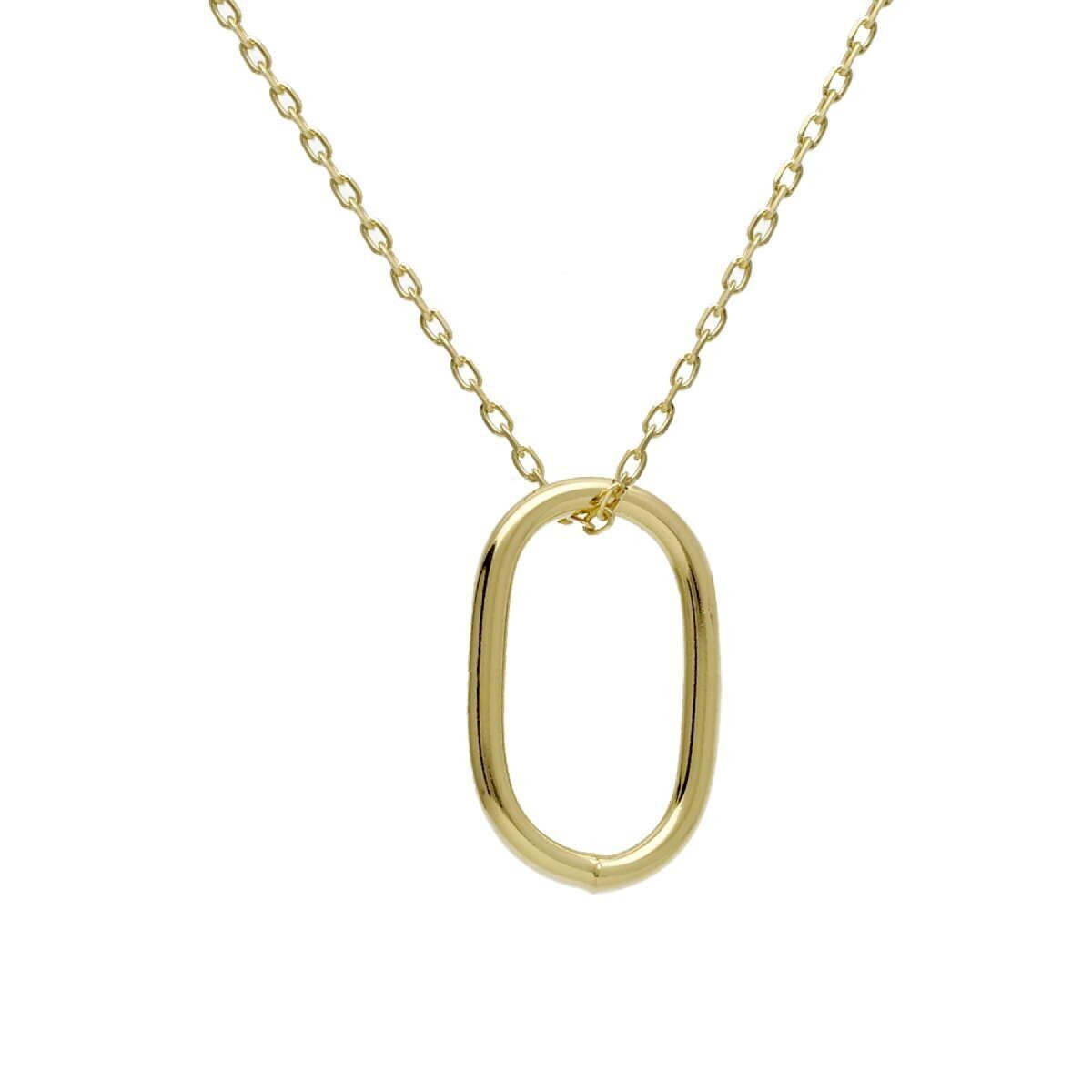 Collar Victoria Cruz  corto oval bañado en oro