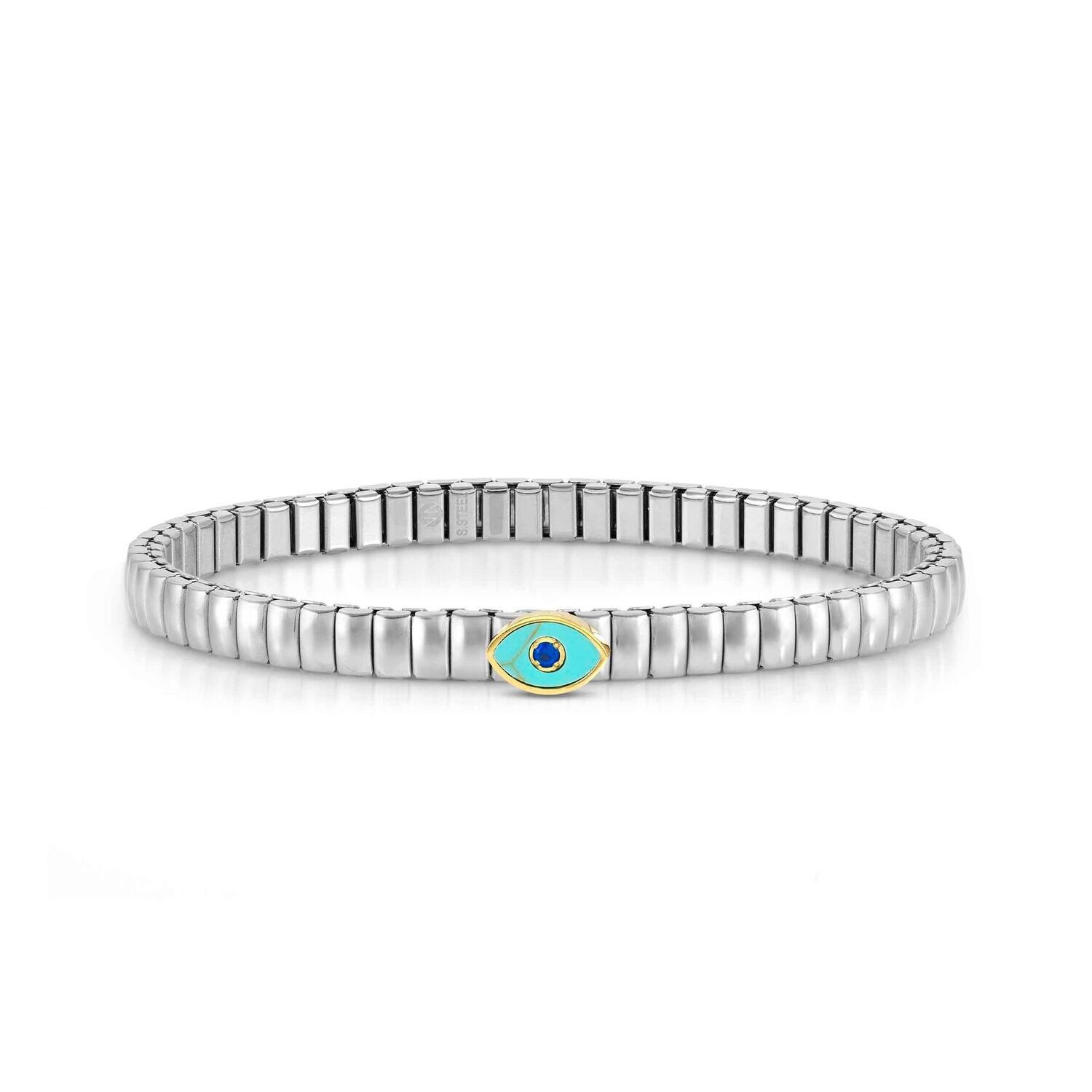 PULSERA NOMINATION  EXTENSION OJO GRIEGO TURQUESA