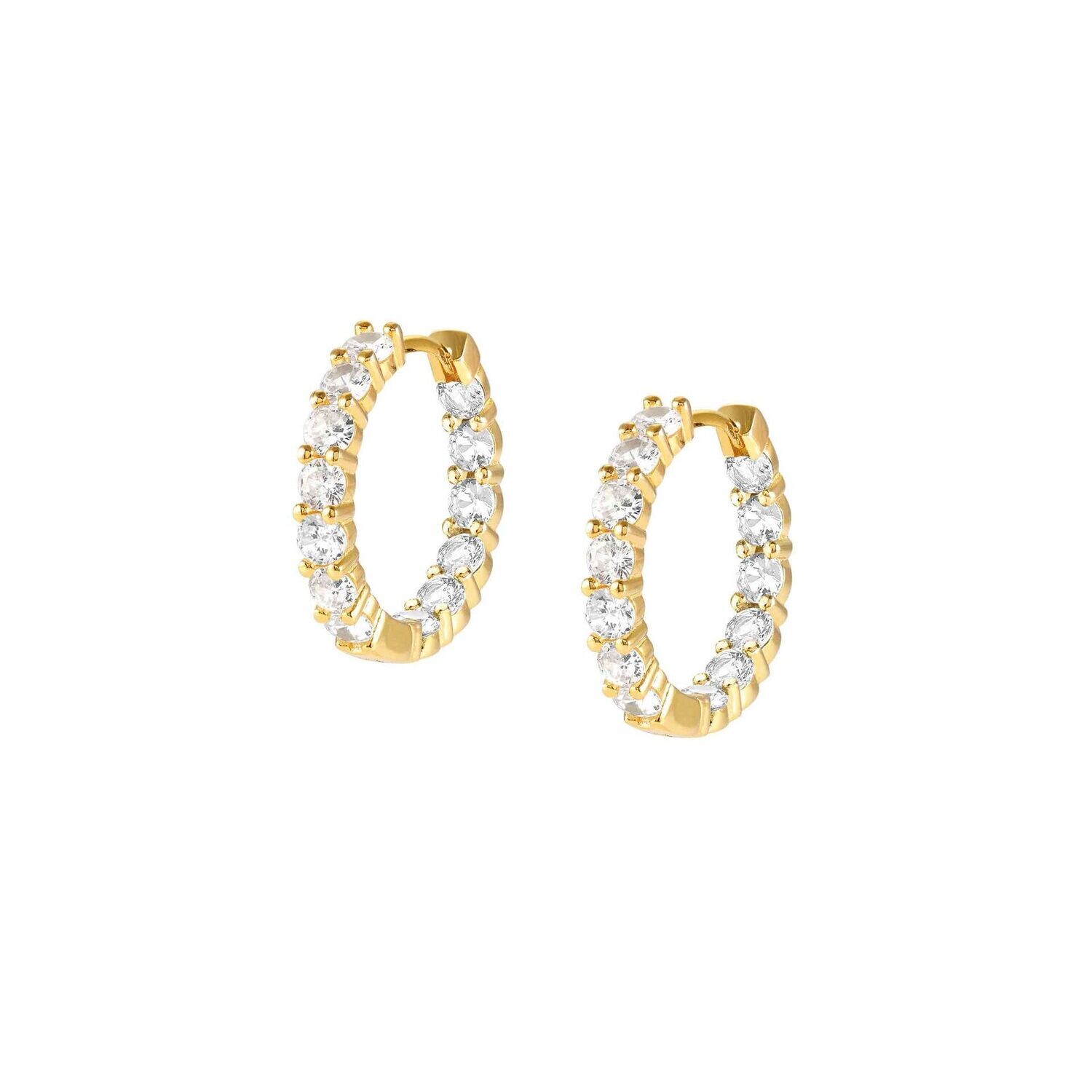 Pendientes Nomination Chic&Charm Aro Plata Baño Oro y Circonitas Blancas