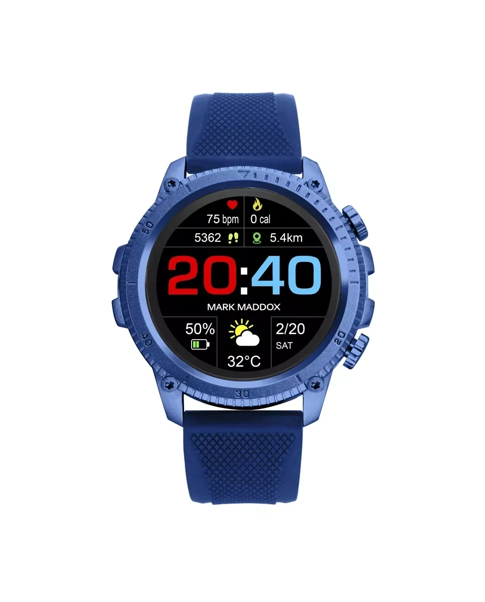 Reloj  Mark Maddox de hombre Smart caja y correa de silicona color azul