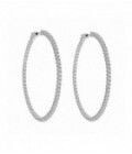 PENDIENTES SALVATORE AROS 50 MM. PLATA RODIADA Y CIRCONITAS