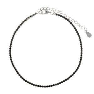 ​TOBILLERA SALVATORE  PLATA RODIO RIVIERE