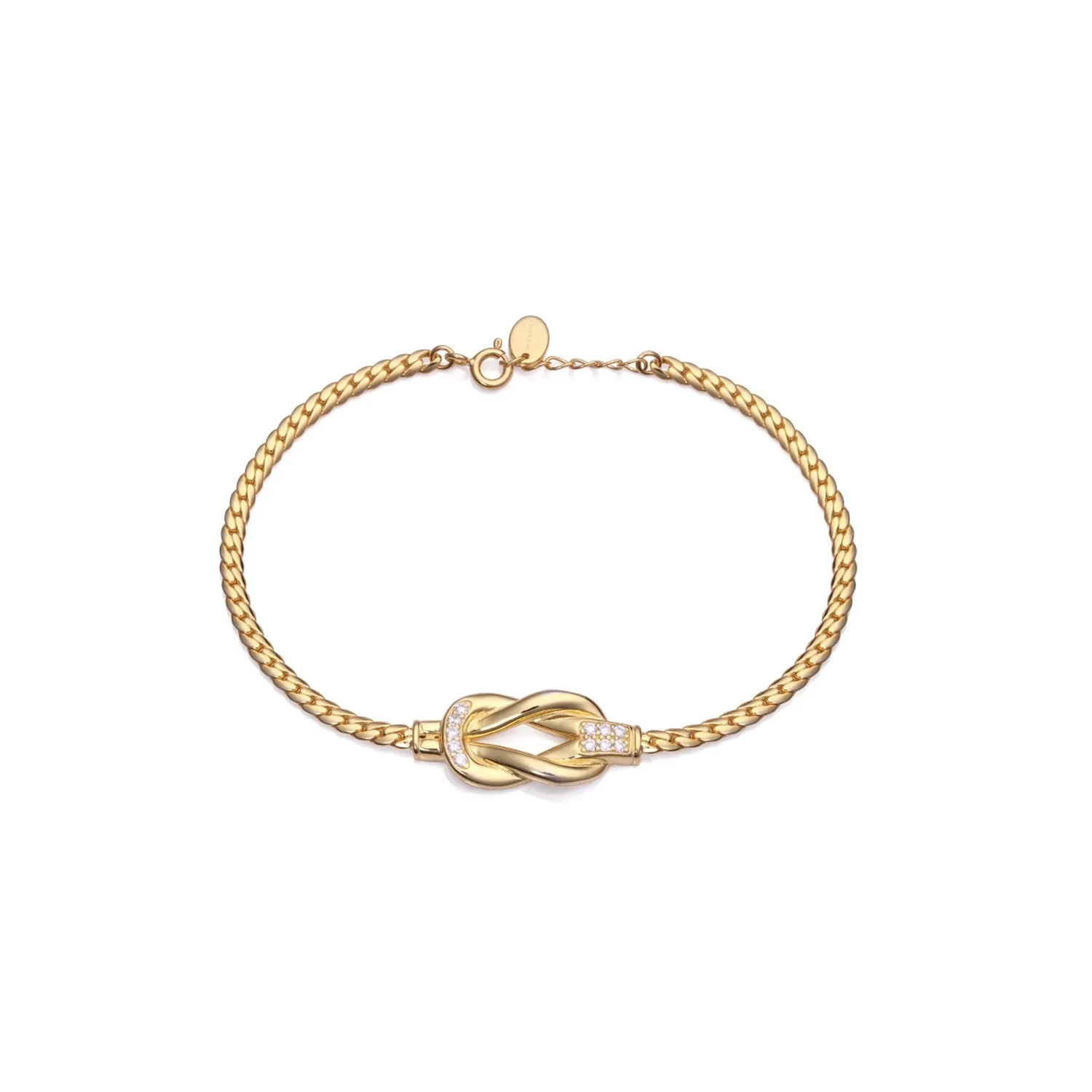 Pulsera VICEROY  Elegant de plata de ley bañada en oro con nudo y circonitas blancas