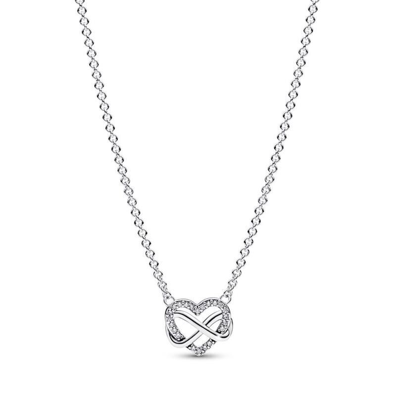 Collar Pandora  Corazón Infinito Brillante