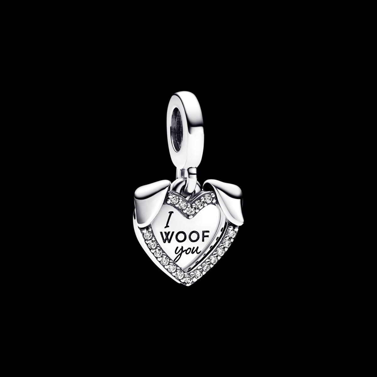 Charm Colgante Doble Corazón y Perro