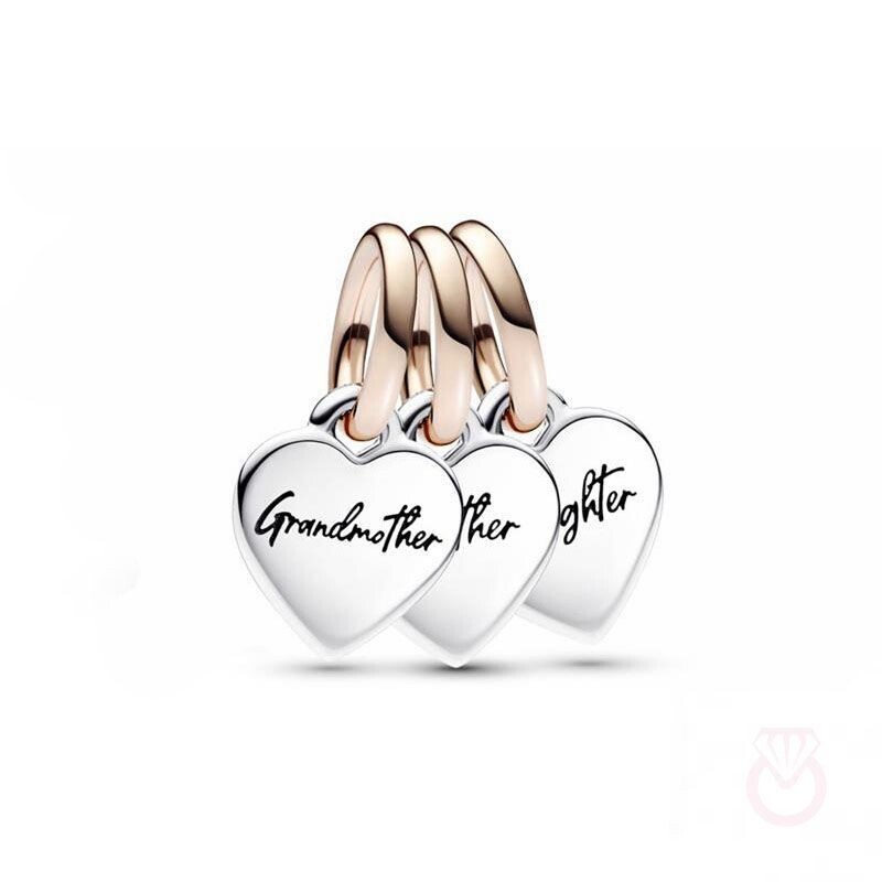 Charm  Pandora Colgante Divisible Triple Corazones Generación Familia