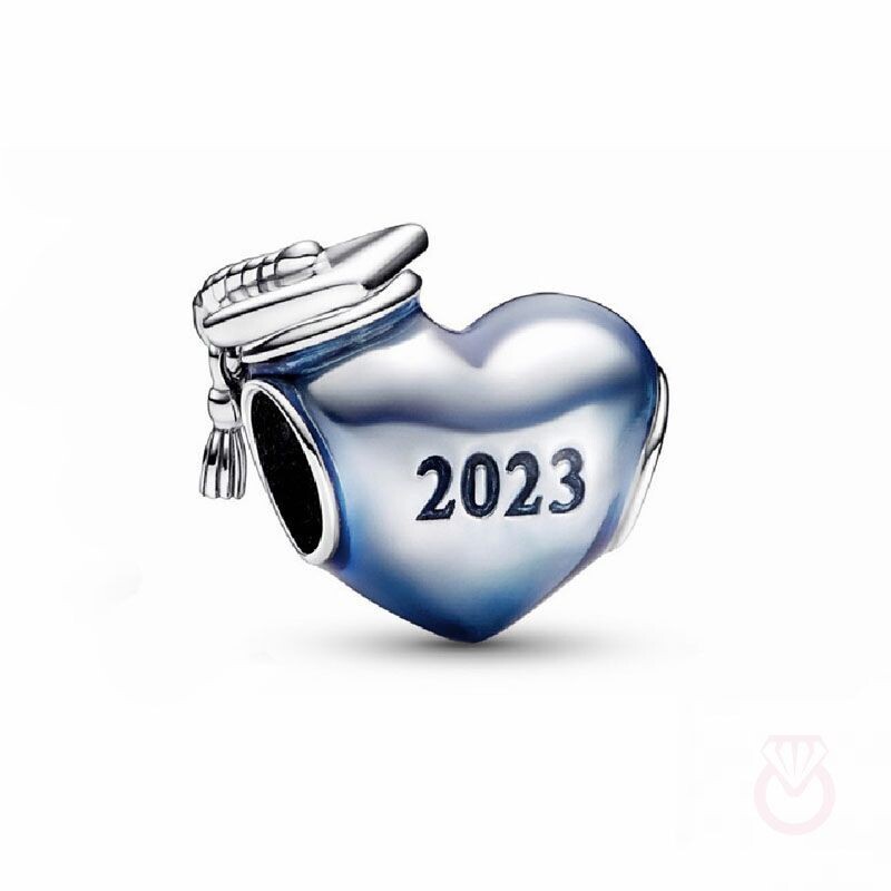 Charm Pandora  Corazón Azul de Graduación 2023
