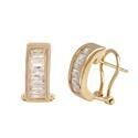 Pendientes Vidal&Vidal Mujer Baño Oro y Circonitas Baguette