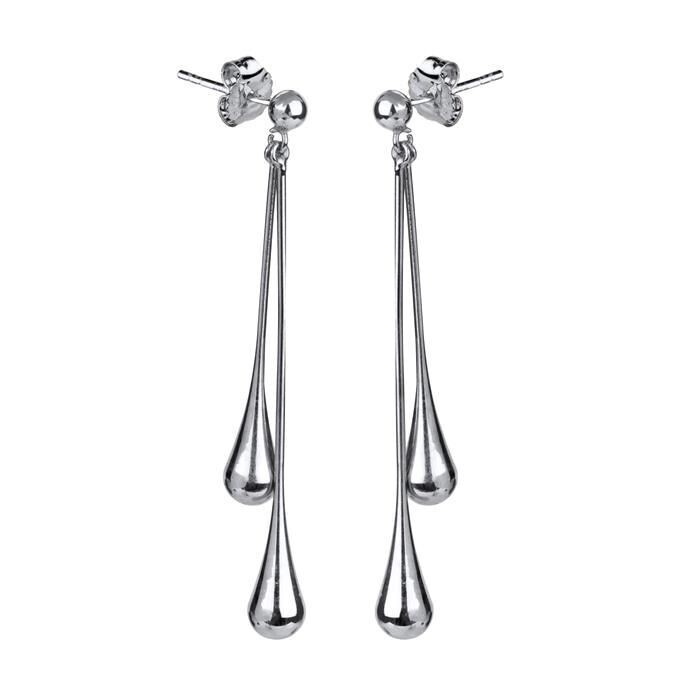 Pendientes Vidal&Vidal Péndulos Largos Baño Plata