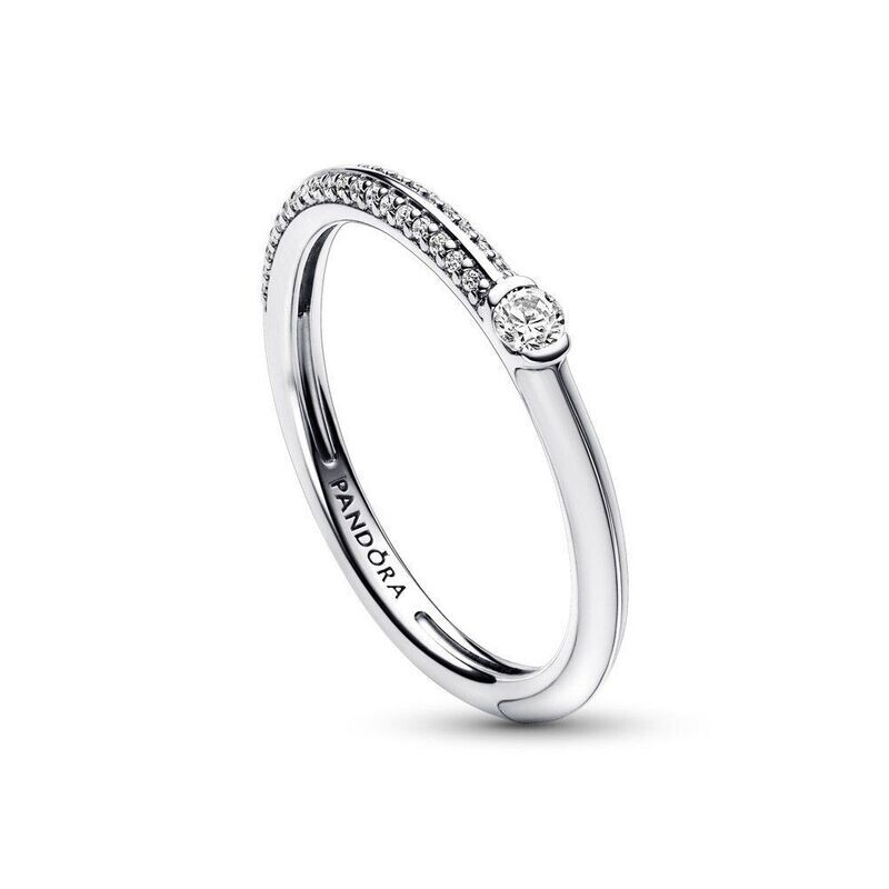 Anillo Pandora  Dual Blanco y Pavé de Pandora ME