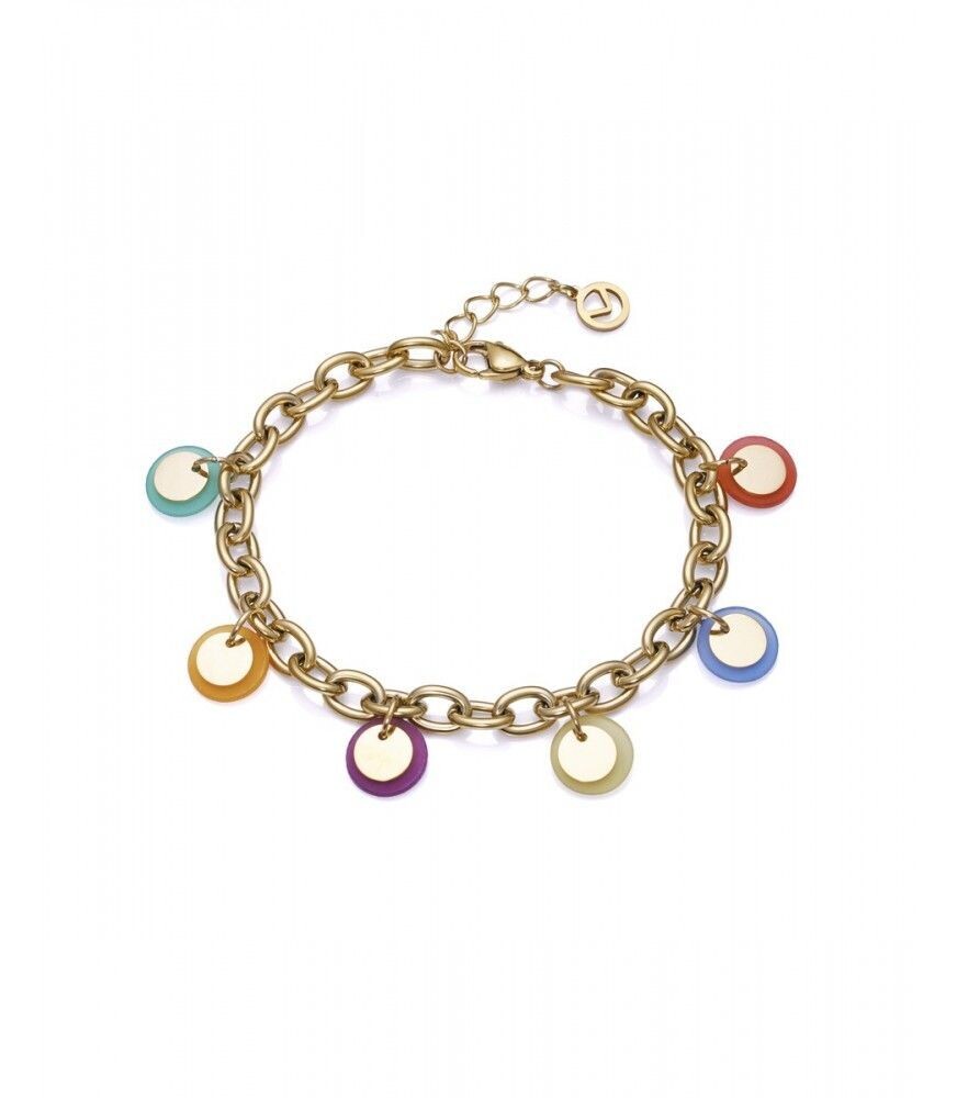 Pulsera  VICEROY Colors de acero Ip dorado y resina multicolor