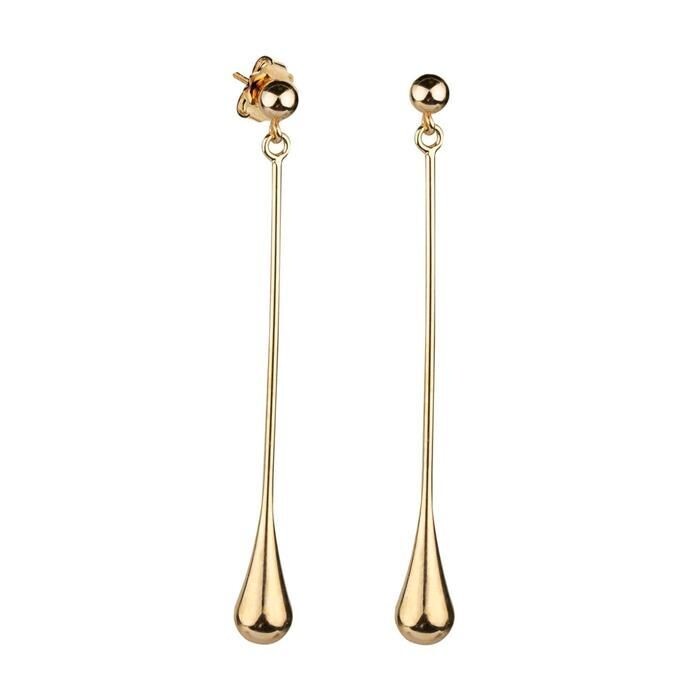 Pendientes Vidal&Vidal Largos Gotas Plata Baño Oro