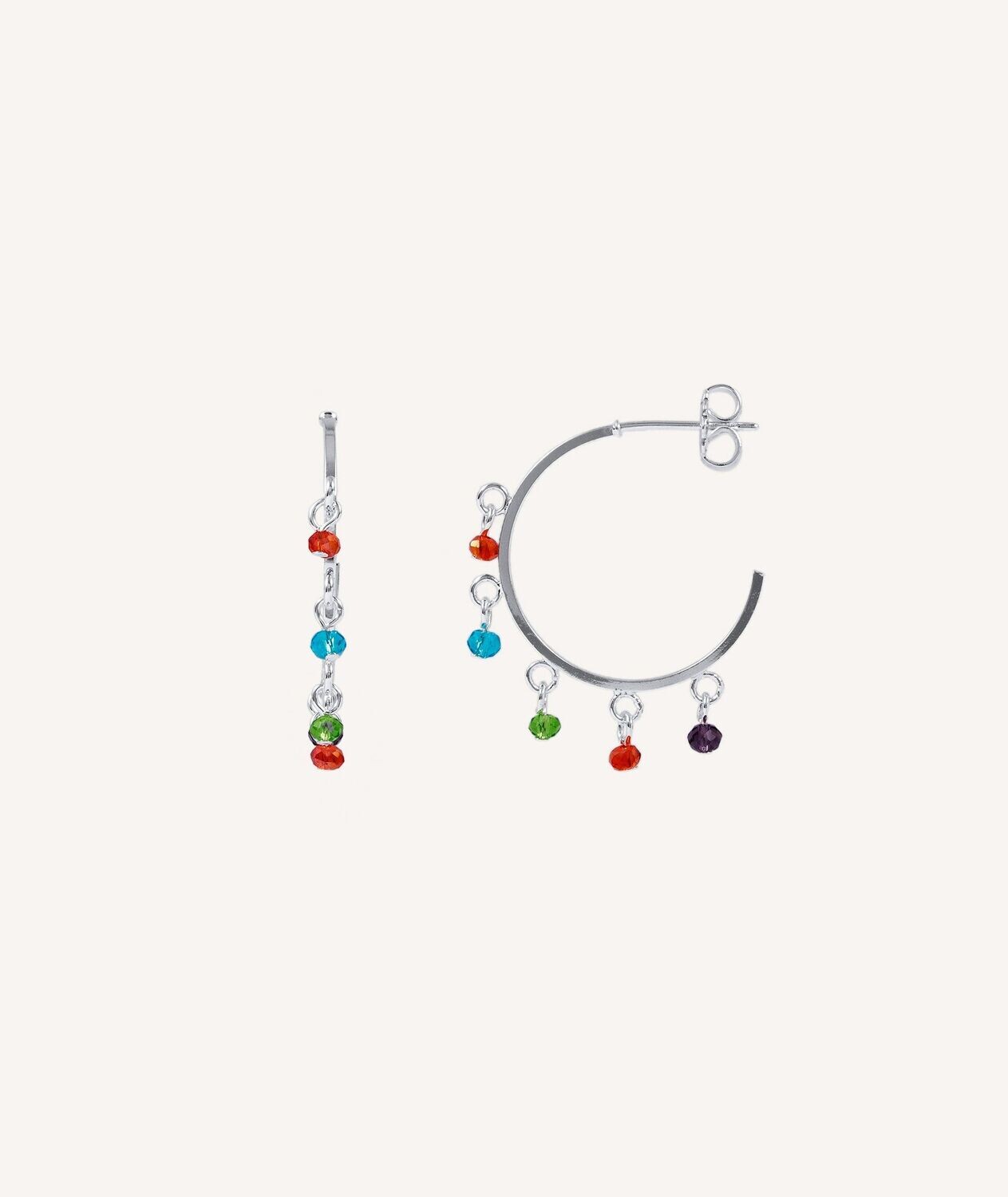 PENDIENTES VIIDAL&VIDAL ARO CRISTAL MULTICOLOR