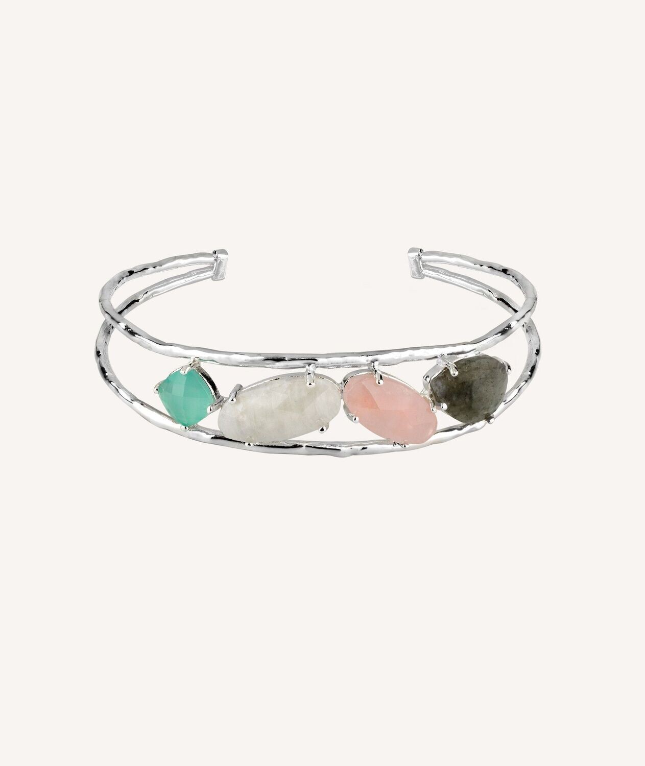 PULSERA VIDAL&VIDAL RÍGIDA PIEDRAS PASTEL