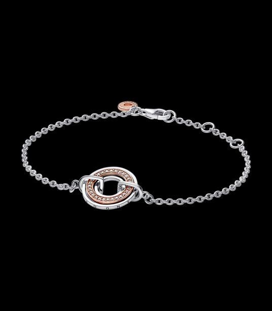 Pulsera Pandora Logo & Pavé en Dos Tonos  Signature