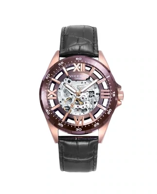 Reloj VICEROY de Hombre Magnum caja de acero en Ip rosa y correa de piel negra