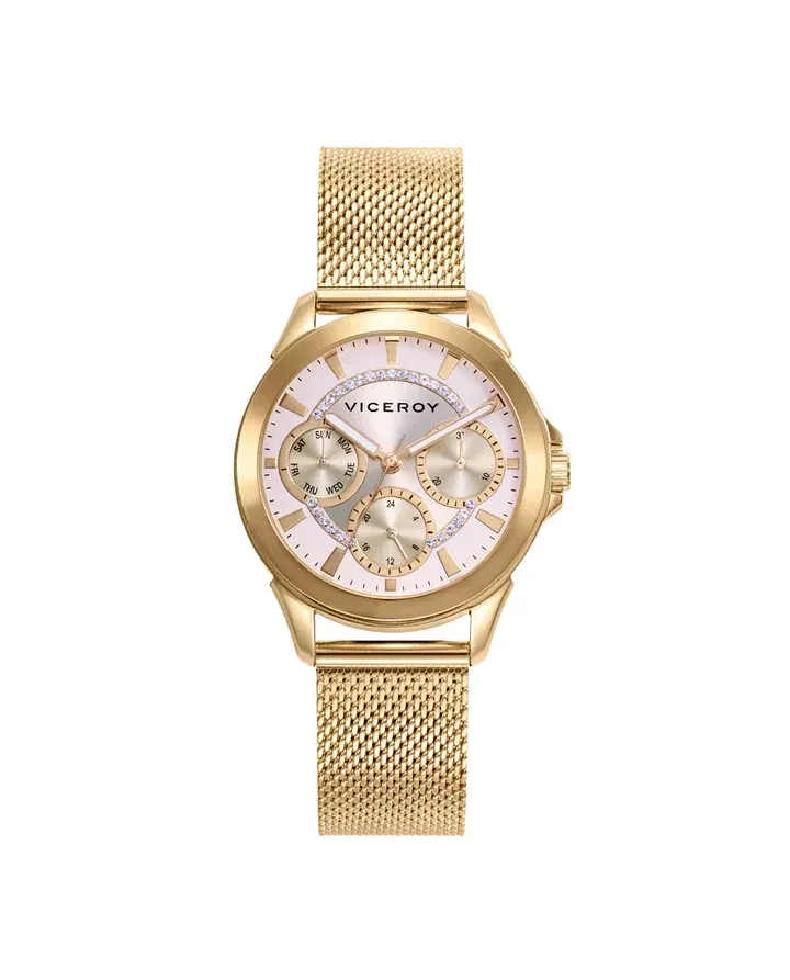 Reloj VICEROY de Mujer Chic caja y brazalete de acero en Ip dorado