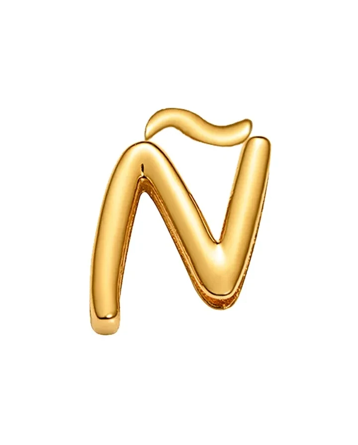 Motivo VICEROY  letra Ñ de acero IP dorado para montar en pulsera personalizable