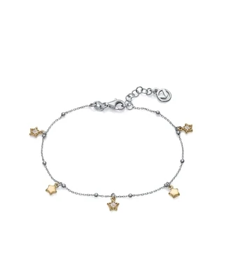 Pulsera VICEROY  cadena Clásica de plata de ley con baño de rodio con estrellas colgantes bañadas en oro y circonitas Pulsera VICEROY  cadena Clásica de plata de ley con baño de rodio con estrellas colgantes bañadas en oro y circonitas