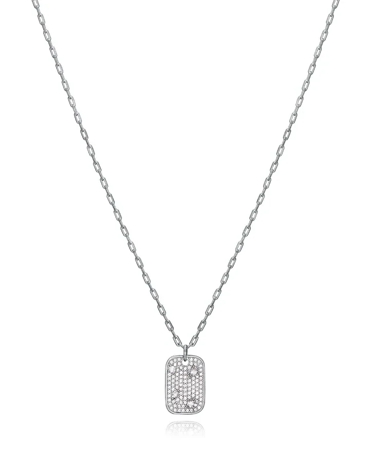 Collar  VICEROY Elegant de plata de ley con baño de rodio y placa colgante con circonitas blancas
