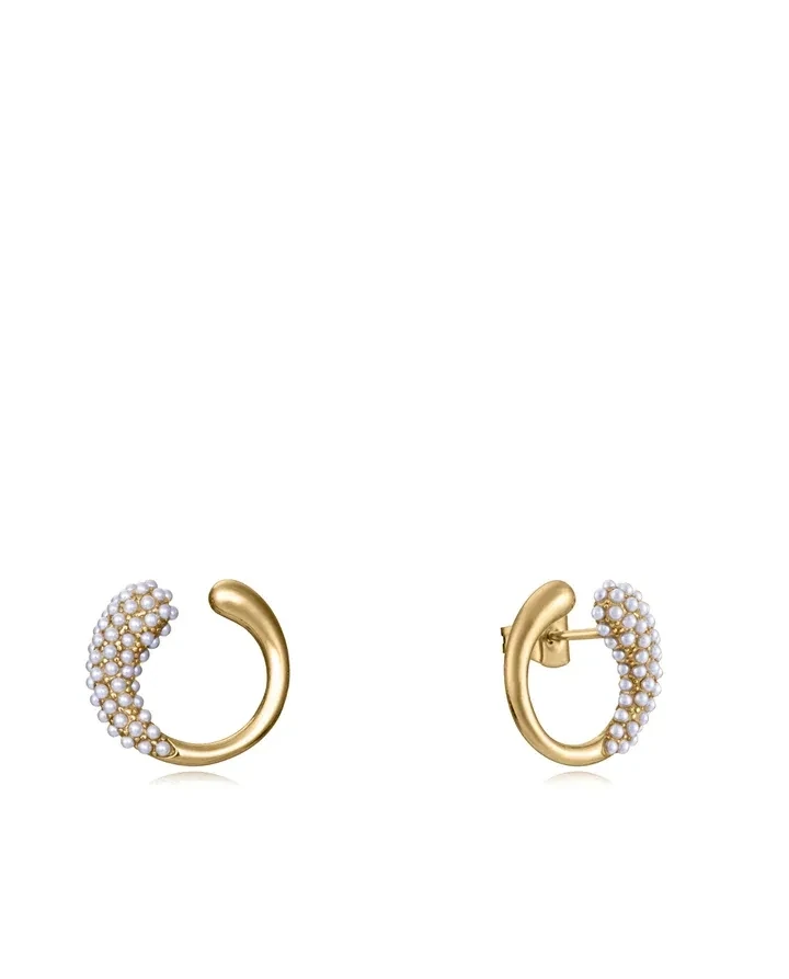 Pendientes viceroy  Chic de acero Ip dorado con perlas sintéticas