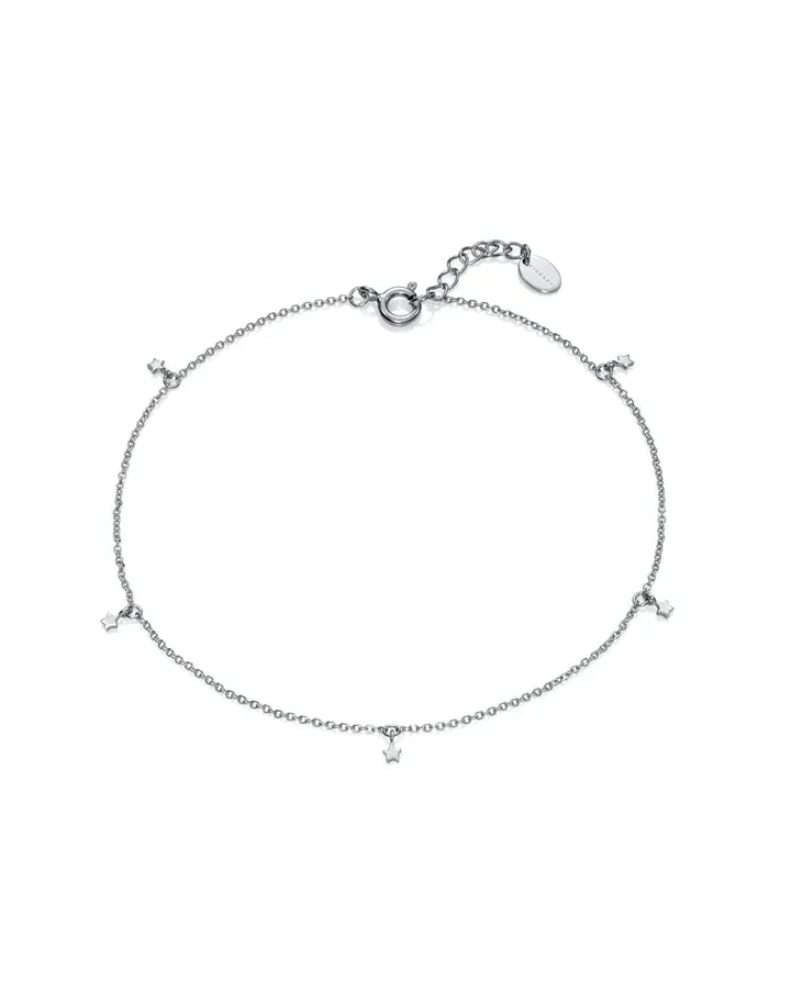 Tobillera viceroy Trend de plata con estrellas colgando