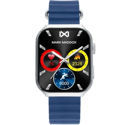 Reloj Mark Maddox Smartnow de policarbonato negro y correa de silicona color azul