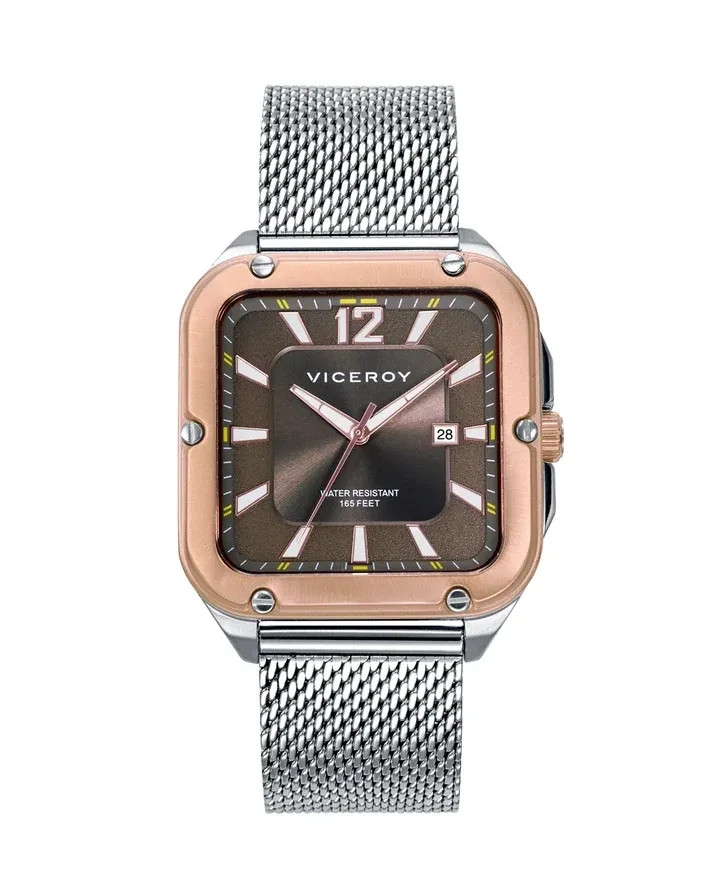 Reloj viceroy  de Hombre Magnum caja bicolor y malla milanesa de acero