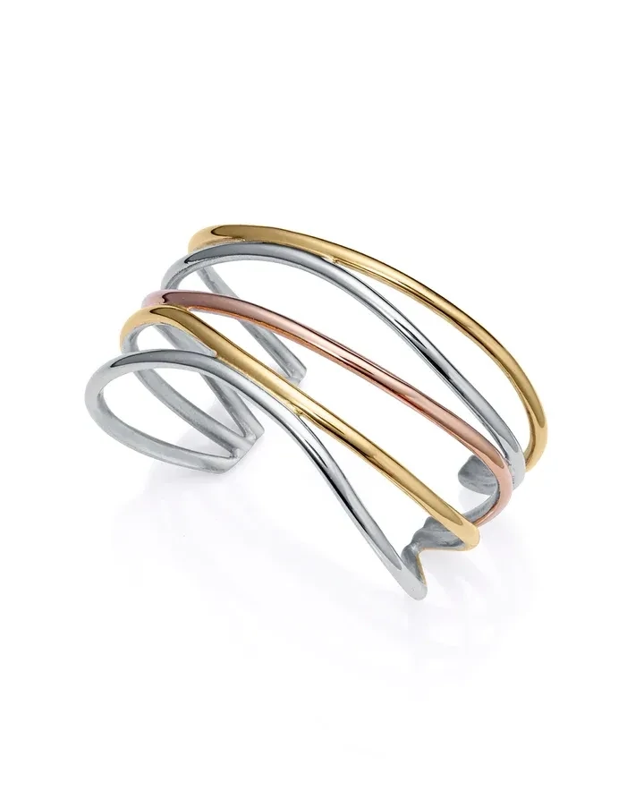 Pulsera Chic rígida de acero con Ip dorado e Ip rosa
