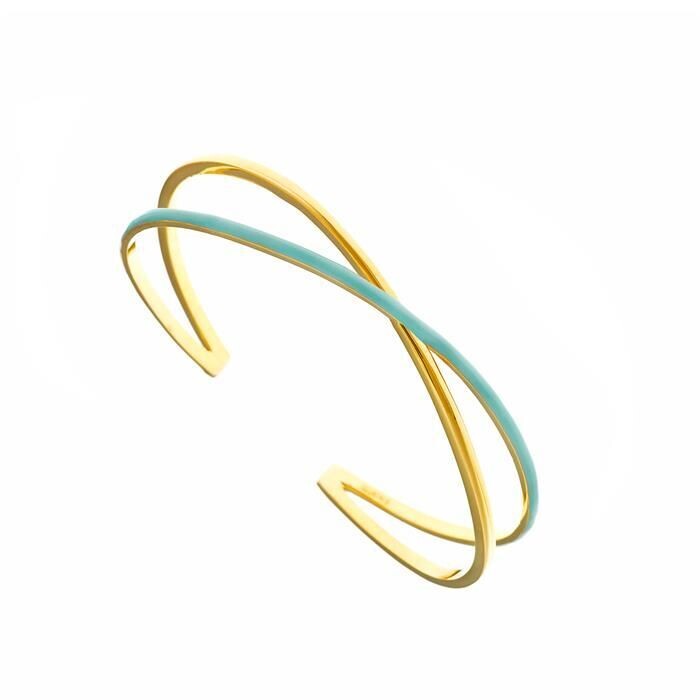 Pulsera Salvatore Baño Oro y Esmalte Verde Menta