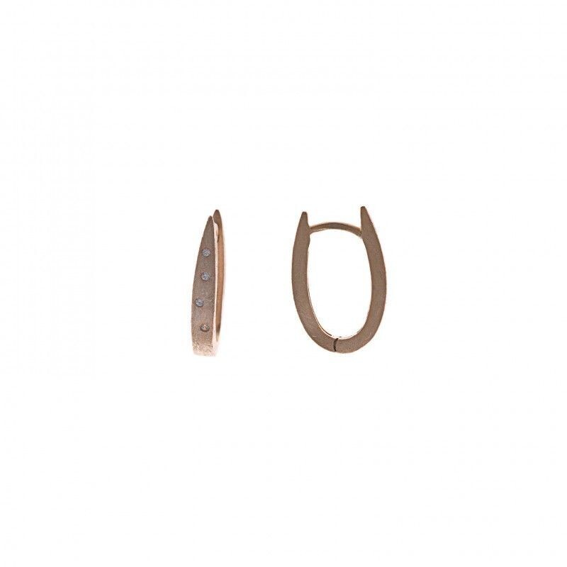 Pendientes Salvatore  Plata Rosa Con Circonitas