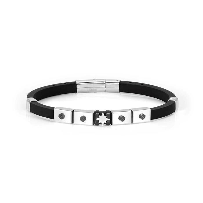 Pulsera Nomination City Hombre Caucho y Acero Rosa del Viento