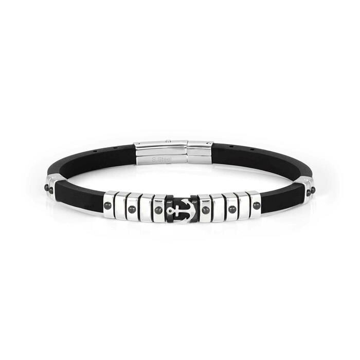 Pulsera Nomination City Hombre Caucho y Acero Ancla