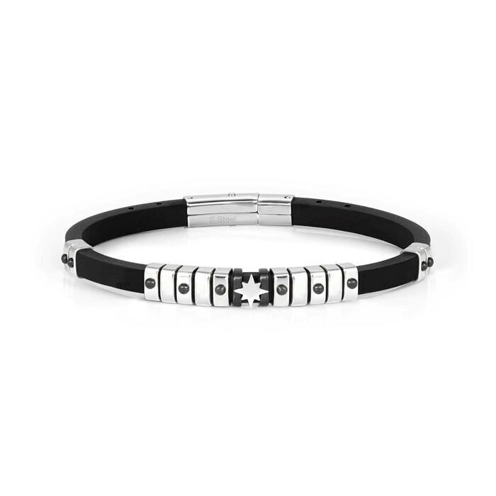 Pulsera Nomination City Hombre Caucho y Acero Rosa del Viento