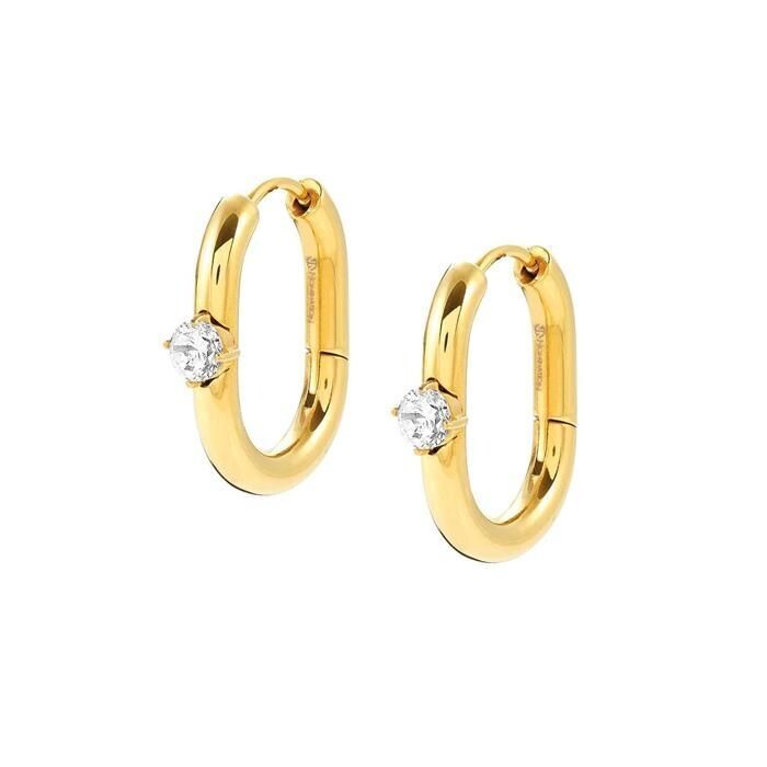 Pendientes Nomination Chainsofstyle Mujer Óvalo Acero Baño Oro Amarillo y Circonita