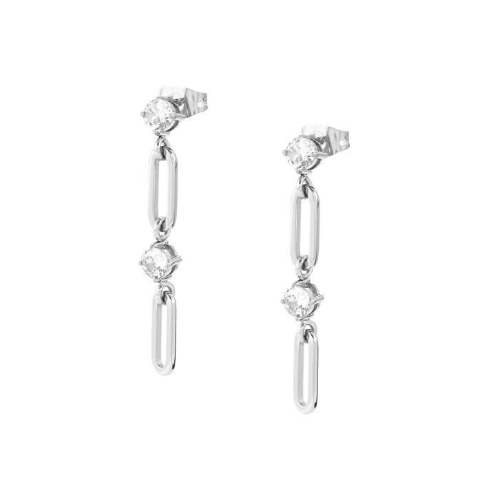 Pendientes Nomination Chainsofstyle Mujer Acero y Circonitas Blancas