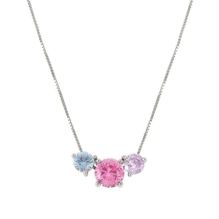 Gargantilla Nomination Colour Wave Mujer Plata y Circonitas Azules y rosa