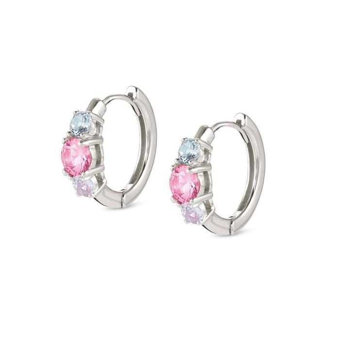 Pendientes Nomination Colour Wave Mujer Aro Plata y Circonitas Multicolor