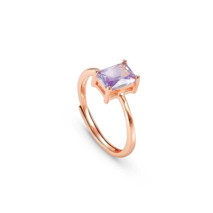 Anillo Nomination Colour Wave Plata Baño Rosado y Circonita Morada