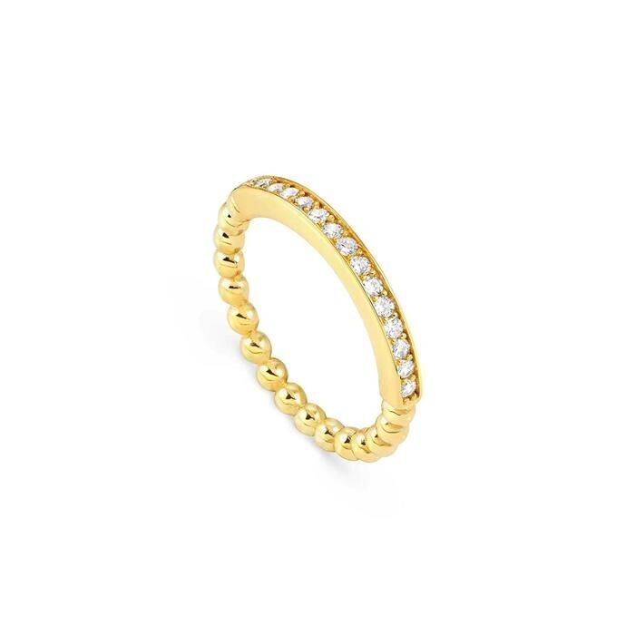 Anillo Nomination Lovecloud Bolitas Plata Baño Oro y Circonitas Blancas