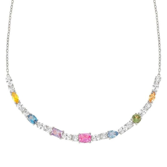 Collar Nomination Colour Wave Plata Baño Rodio y Circonitas Multicolor