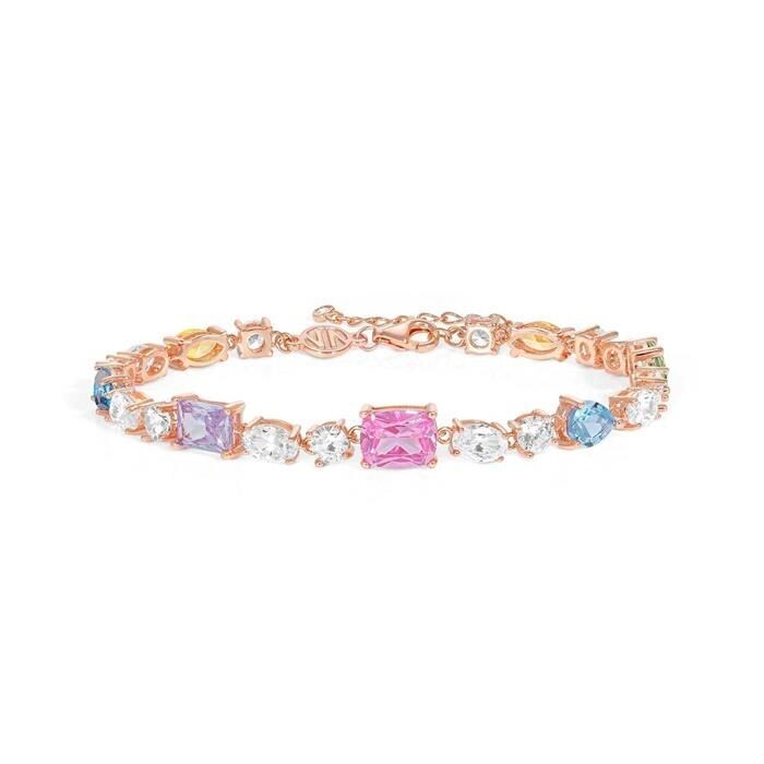 Pulsera Nomination Colour Wave Plata Baño Oro Rosa y Circonitas Multicolor