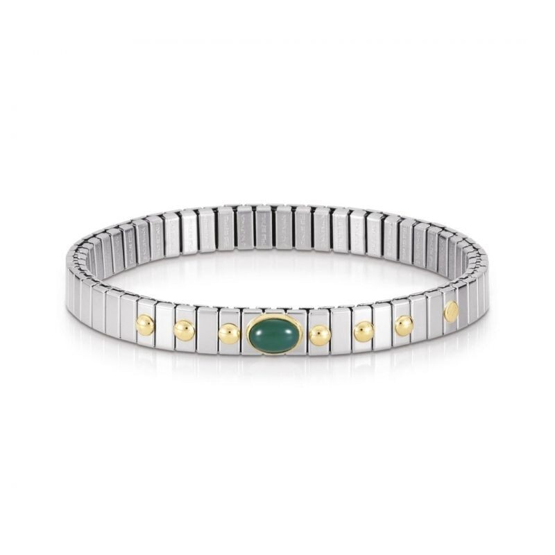 PULSERA NOMINATION ACERO Y ORO AGATA VERDE