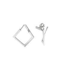 PENDIENTES PLATA RODIO CUADRADO