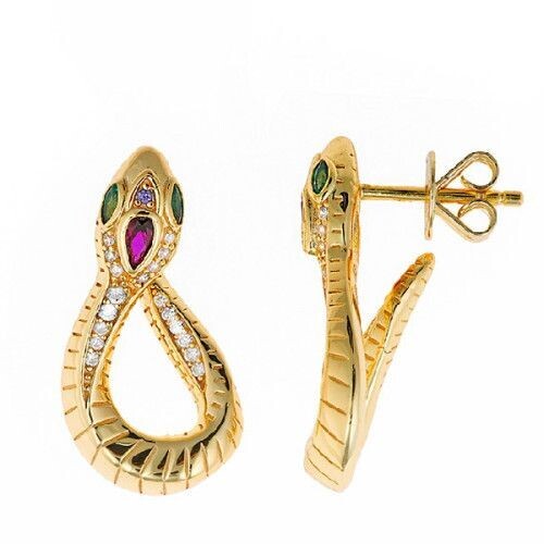PENDIENTES SALVATORE SERPIENTE PLATA 925 DORADA